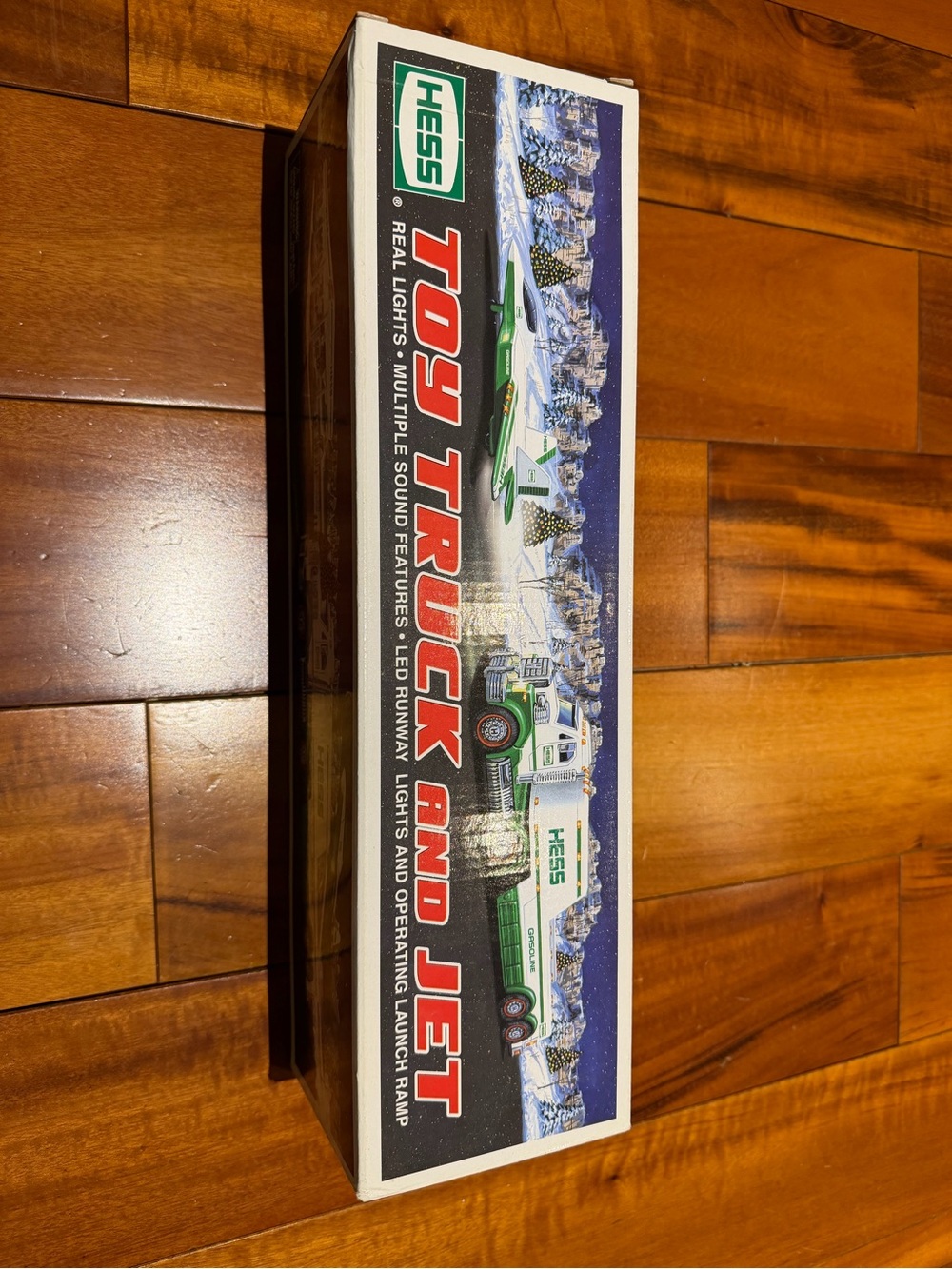 HESS Green and White Toy Truck and Jet - Kids Vehicles